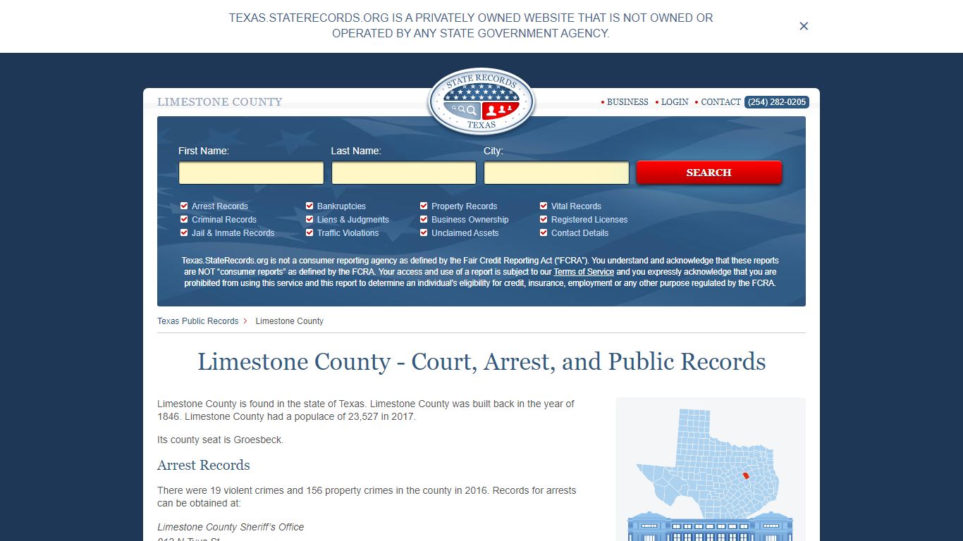 Limestone County - Court, Arrest, and Public Records