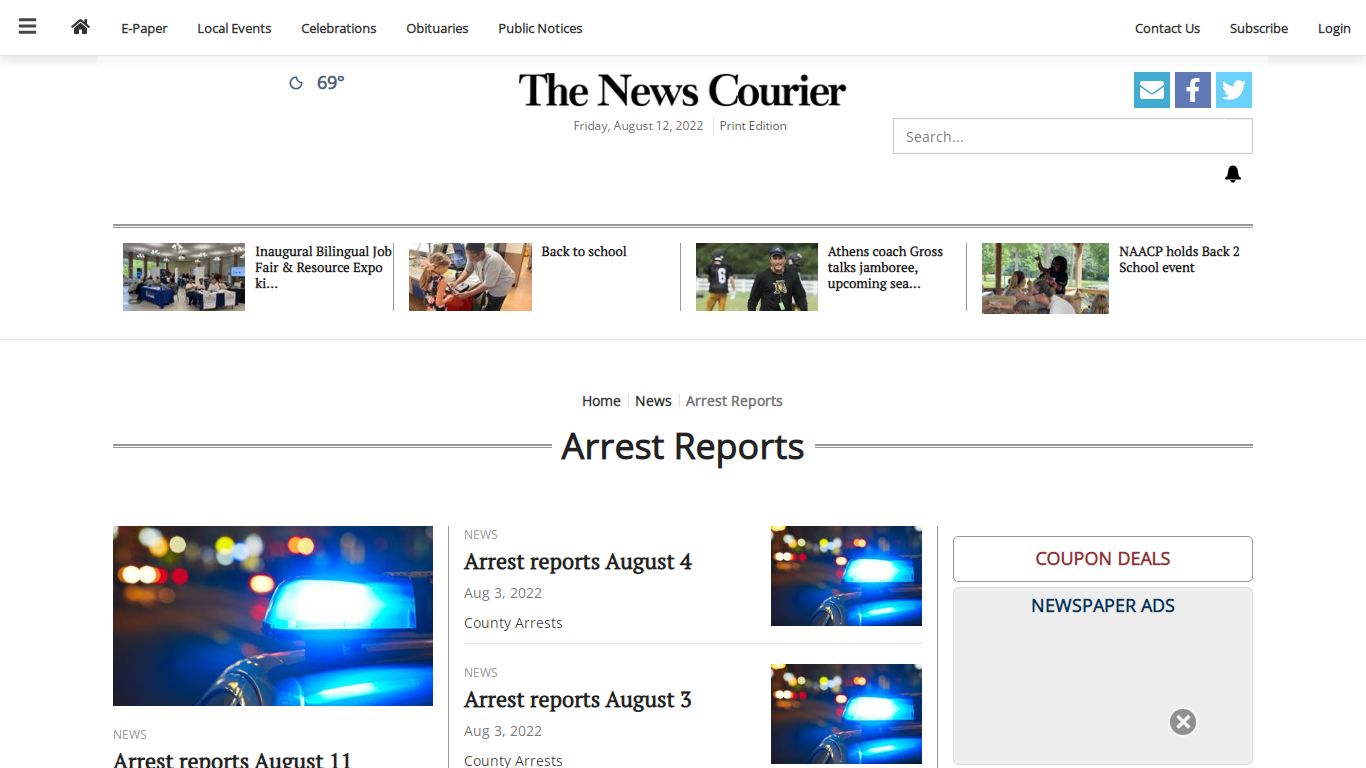 Arrest Reports | enewscourier.com